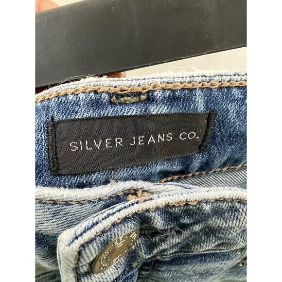 Silver Jeans Womens High Rise Curvy Distressed Jean Shorts Size 32 - Picture 6 of 7